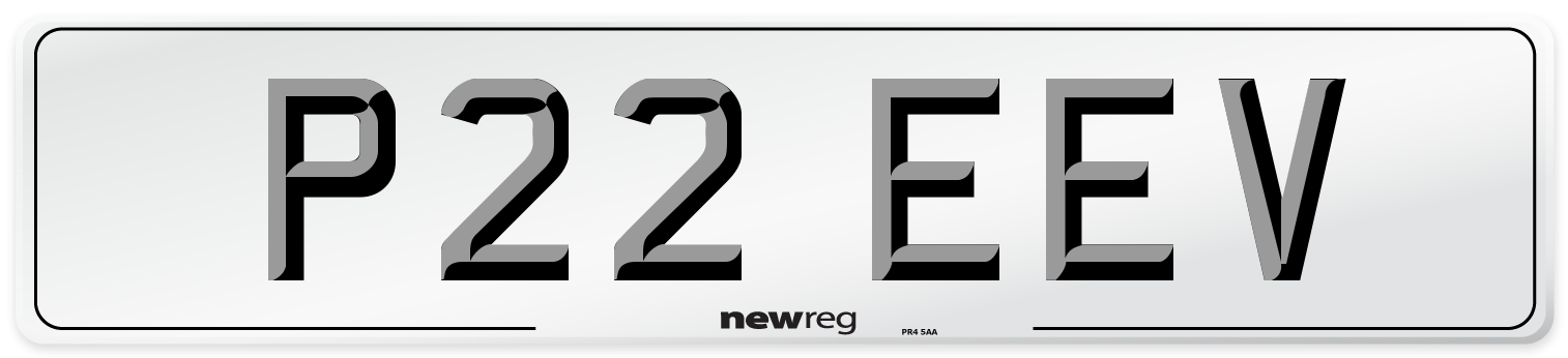 P22 EEV Number Plate from New Reg